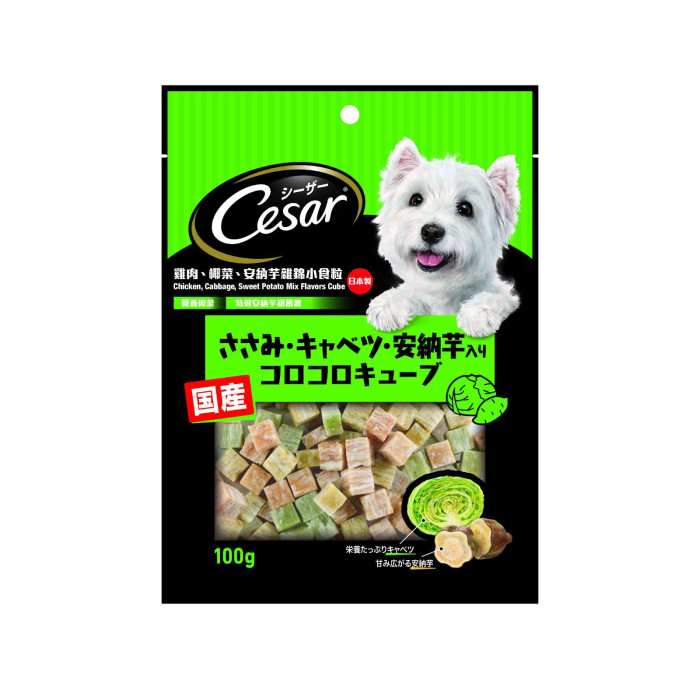Cesar® Japan 國產雞肉塊 (捲心菜和地瓜) 100g